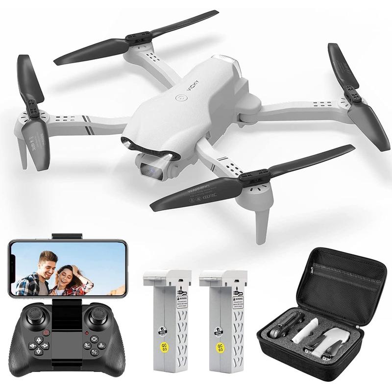 F10-1080p WiFi FPV drone with 1080p HD camera, headless mode 3D flips, RC quadcopter for beginners silver white Button Christmas