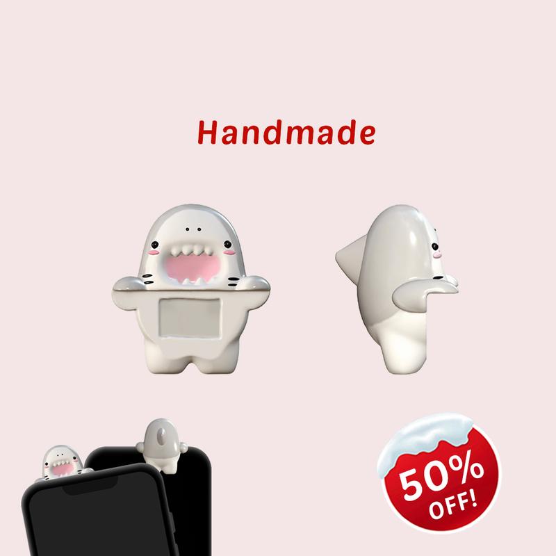 Chiffon Shark Peeking Sticker Phone Charm - Cute Gift Tech Accessories for Phones and Tablets - Silicone, Plastic Smartphone Cellphone cell phone