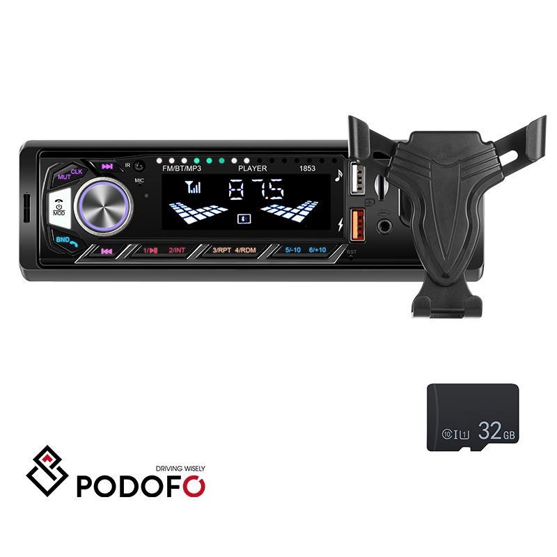 12V Car Video Player, Car MP3 Player with Bluetooth-compatible Connection, Support USB SD AUX, Detachable Phone Holder, Easy To Install