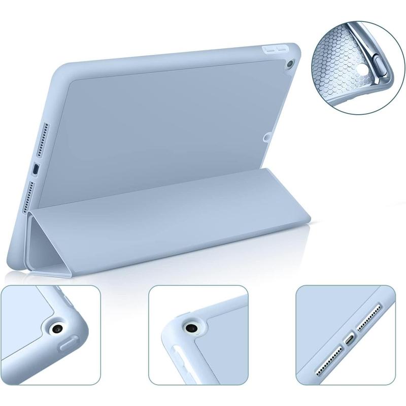 Case for iPad 6th 5th Generation (2018 2017 Model) 9.7 Inch with Pencil Holder, Lightweight  Stand Cover with Soft TPU , Auto Wake Sleep, Model A1822 A1823 A1893 A1954, Light Blue