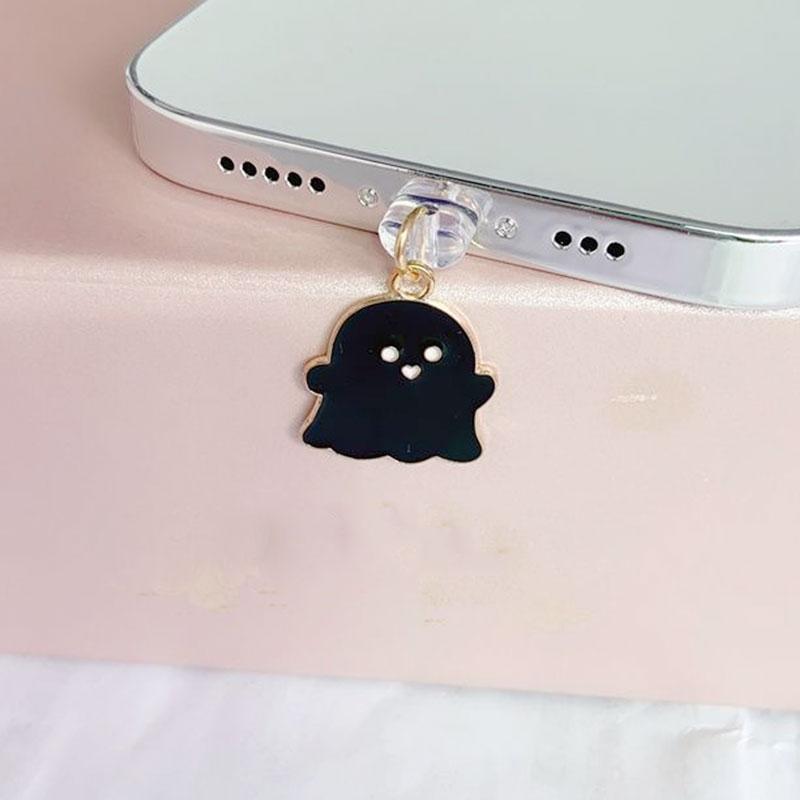 Cute Ghost Design Phone Dust Plug, 1 Count Anti-dust Plug for Mobile Phone, Phone Hole Dust Plug, Mobile Phone Parts