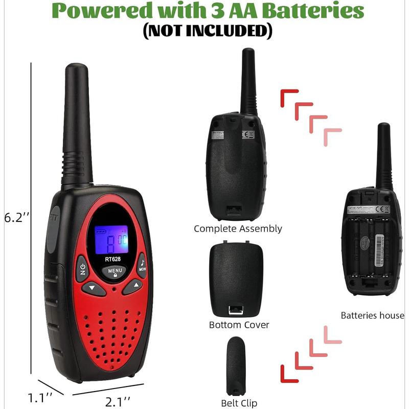 RT628 Walkie Talkies for Kids,Toys Gifts for 3-14 Years Old Boys Girls,Long Range 2 Way Radio 22CH VOX,Birthday Gift,Family Walkie Talkie for Camping Hiking Indoor Outdoor