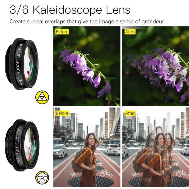 7 in 1 Phone Lens Kit, 1 Set Wide Angle Macro Fish Eye Lens, Mobile Phone Lens Attachment, Mobile Phone Accessories for iPhone & Android