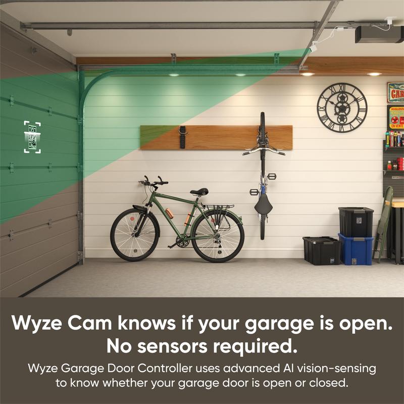 Wyze Garage Door Controller   Built-in Security Camera, Remotely Open Close View Garage Door w  WiFi, 1080p HD Video w  Color Night Vision