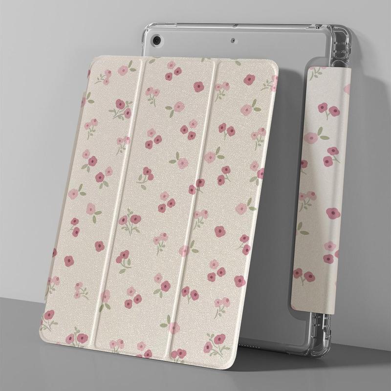 Floral Pattern Tablet Case with Pen Slot, Shockproof Tablet Protective Cover, Tablet Accessories Compatible with iPad mini 4th 5th 6th Air1 2 4 5th