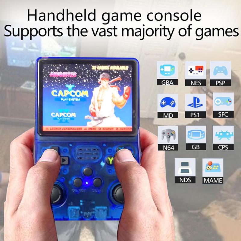 Game Console Mini Retro R36s Portable Handheld | Supports 15,000+ Games | OS Terbaru | Sistem Linux Open Source dengan Layar IPS 3,5 Inci | Perangkat Gaming dan Hiburan Portabel | Termasuk 64GB TF Card (64GB)