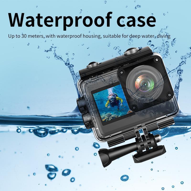 5K HD Action Camera, Waterproof Sports DV Camera with Dual Screen, EIS Anti-shake Action Camera, USB Rechargeable Outdoor Sports Camera