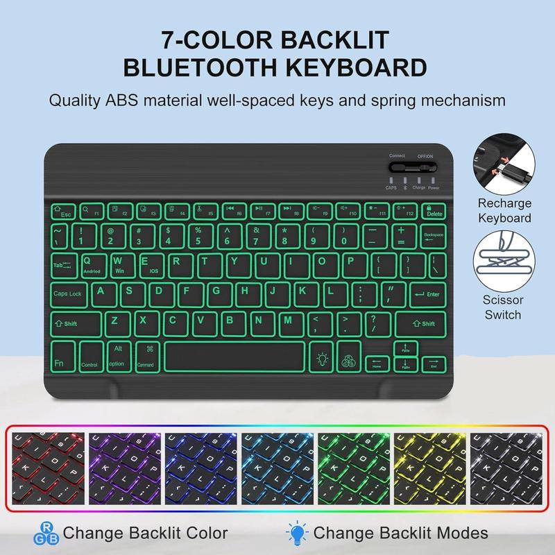 Keyboard Case with Pen Holder for iPad Pro iPad Air 5th & 4th iPad 10th Generation iPad 9th Gen 2021 8th 2020 7th 2019 iPad Air 3 iPad Pro 10.5