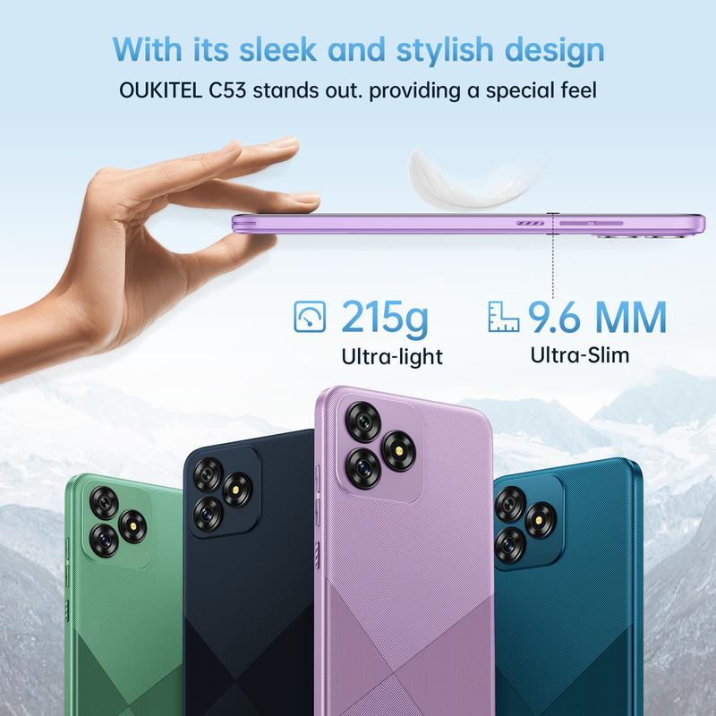 OUKITEL C53 Android 14 Smartphone Without Contract - 8GB + 64GB   1TB Mobile Phone Without Contract, Octa Core 6.6