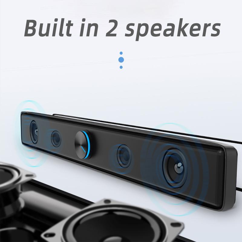 USB Powered Wired Speaker, Stereo Sound Quality Desktop Speaker, Universal PC Speaker For Desktop Computers & Laptops, MP3 MP4, Back to School Gifts, Subwoofers, Audio Device