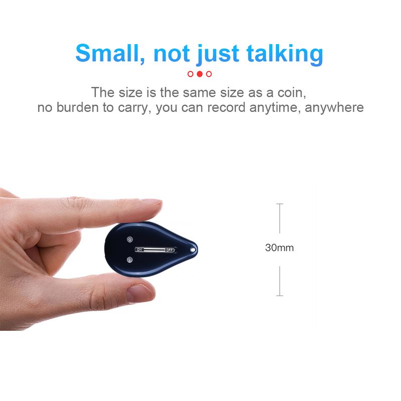 Water drop-shaped recorder, compact, portable, wearable, one-click high-definition recording, voice to document, supports interviews, meeting records, good concealment