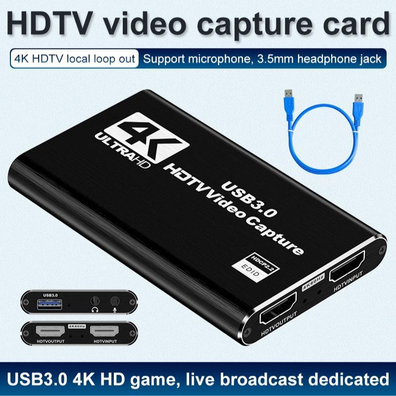 Summer HDMI To USB 3.0 Capture Card with Microphone, High Definition Video Recording Card for Game, USB 3.0 To HDMI Video Capture Card For Xbox, Computer, Laptop, VCR, DVD Player, Laptop, Camera, Audio & Video Accessories