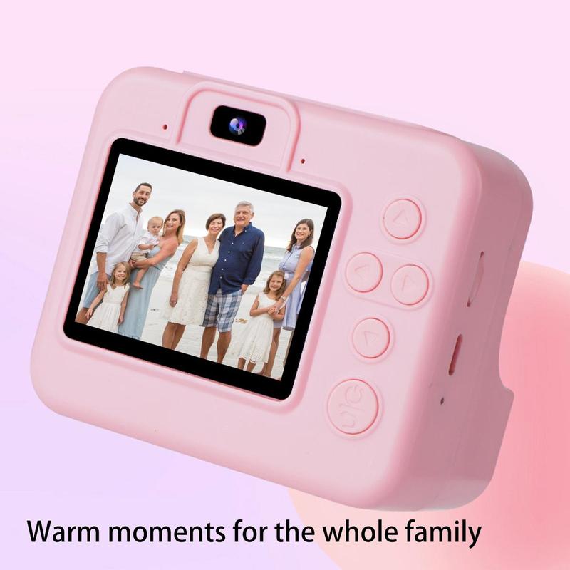 Multifunctional Instant Print Camera, 2.4 Inch IPS Panel Camera with 32G Memory Card & Card Reader, HD Digital Video Camera with 4 Games & MP3 Function