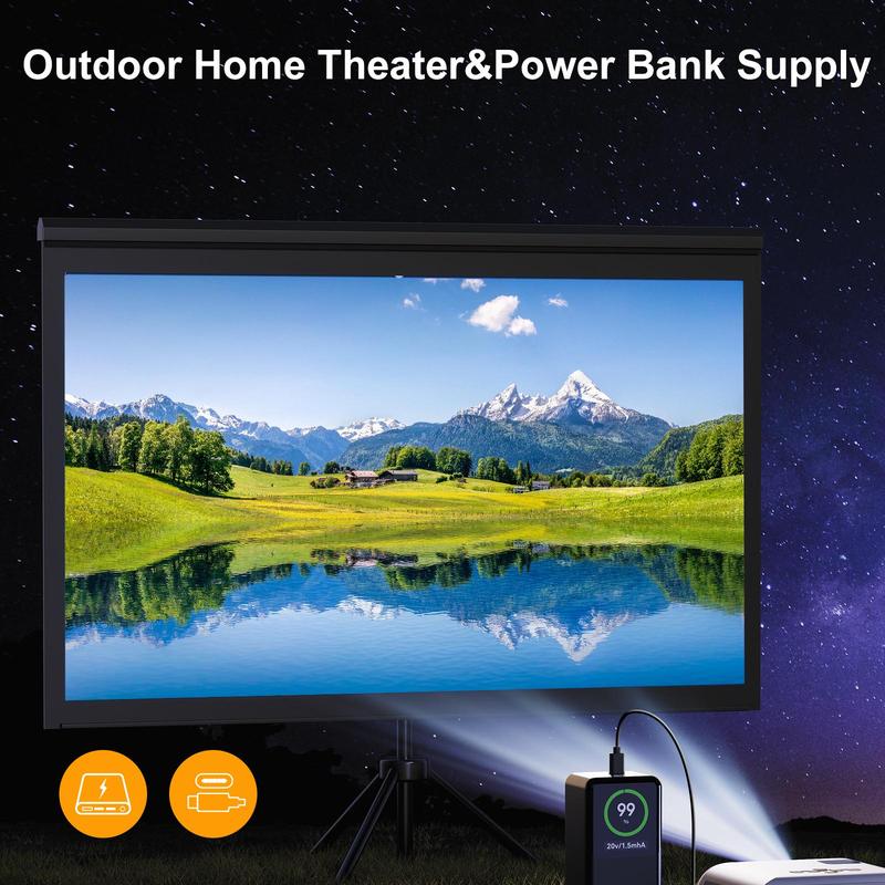 OLDTAN Portable Projector, 5G Projector, 1080P Video Projector, Outdoor Projector with Screen, WI-FI Mini Projector, Movie Projector, Home Theater Mini Projector