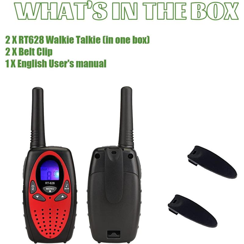 RT628 Walkie Talkies for Kids,Toys Gifts for 3-14 Years Old Boys Girls,Long Range 2 Way Radio 22CH VOX,Birthday Gift,Family Walkie Talkie for Camping Hiking Indoor Outdoor