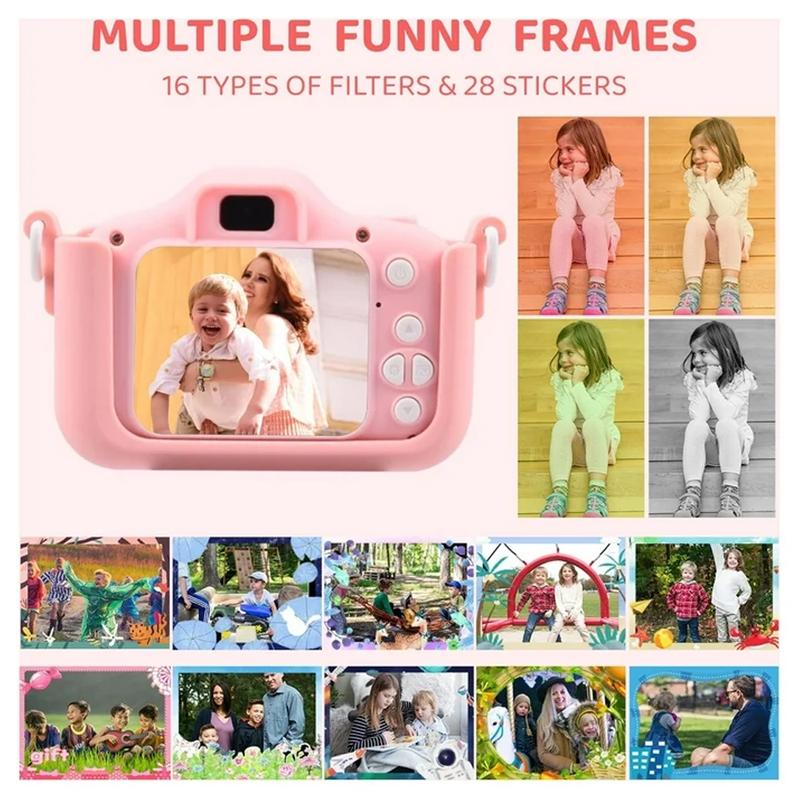 Kids Camera Toys for 3-12 Year Old Girls Boys,Children Digital Video Camcorder Camera with Cartoon Soft Silicone Cover, Best Chritmas Birthday Festival Gift for Kids - 32G SD Card Included ccd  camera