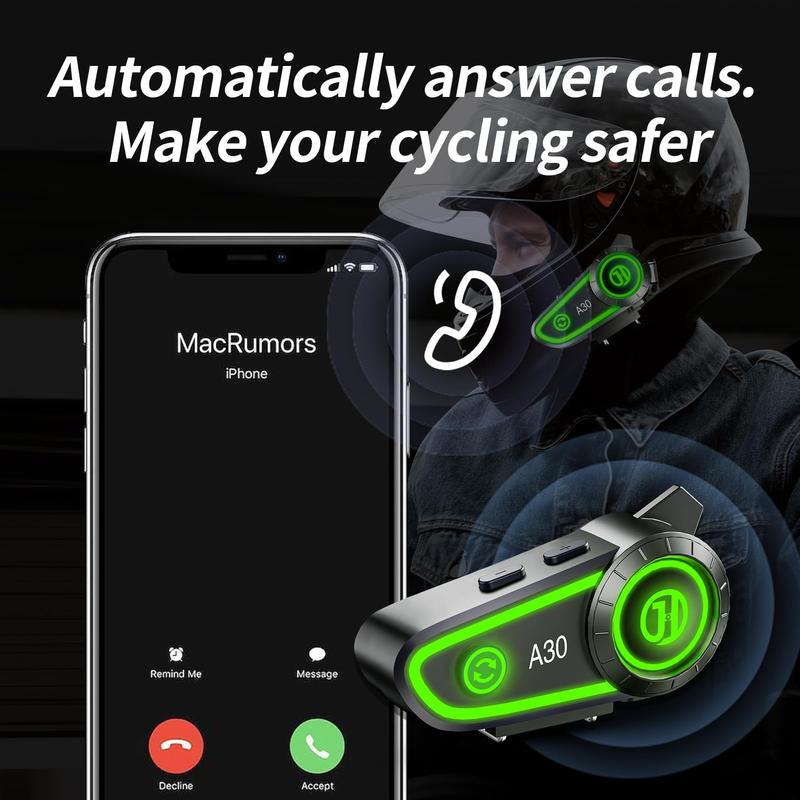 Motorcycle Bluetooth Headset, RGB Light Motorbike Helmet Speaker Long-Lasting Battery Wireless Headphone Waterproof Noise Cancellation, Motorcycle-Helmet-Wireless-Headset-Speaker Audio Charging bose ultra open earbuds Port Electronic Chargeable