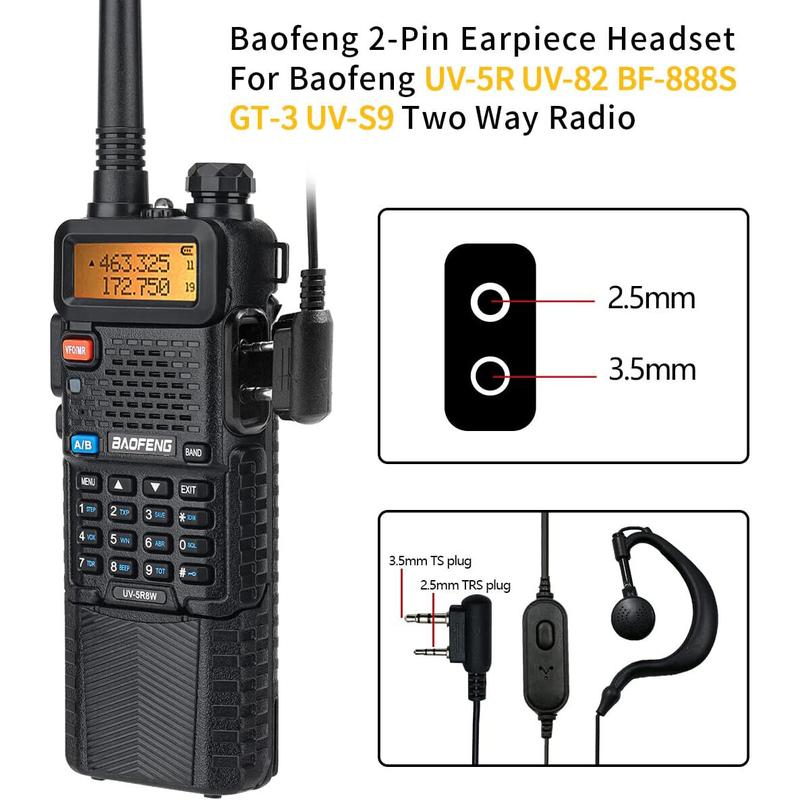 BAOFENG UV-5R 8W Ham Radio High Power 3800mAh Dual Band Portable Two Way Radio Long Range Rechargeable Handheld Radio