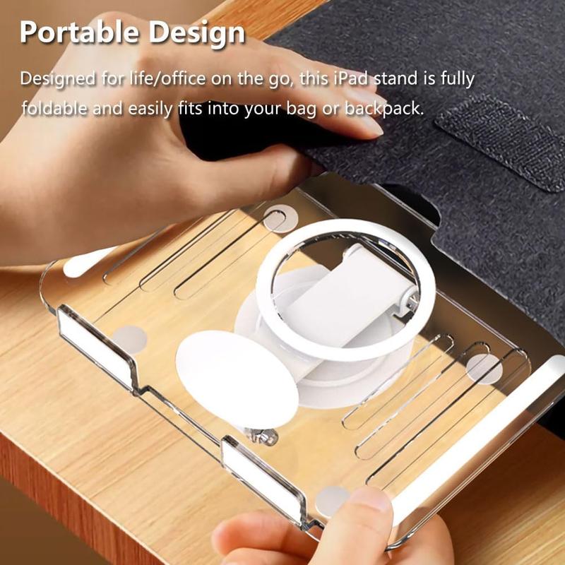 Tablet Stand, 360° Rotatable IPad Stand Compact Acrylic Desk Holder, Compatible with 6-11