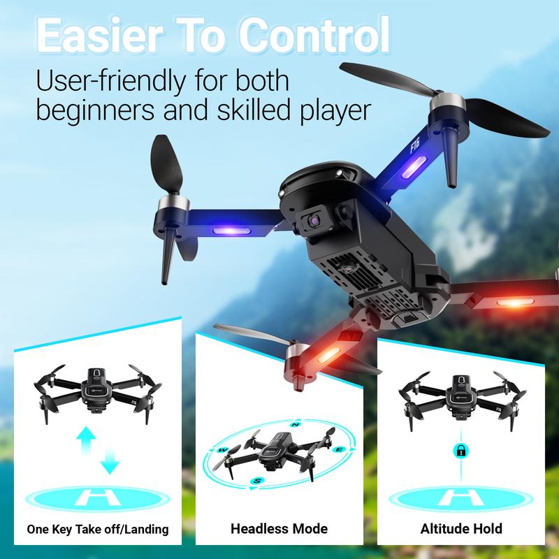 Contixo F16 RC Drone with 1080P Camera, Brushless Motor, 16 Min Flight, FPV, 360° Flips for Kids Adults Foldable dron Folding