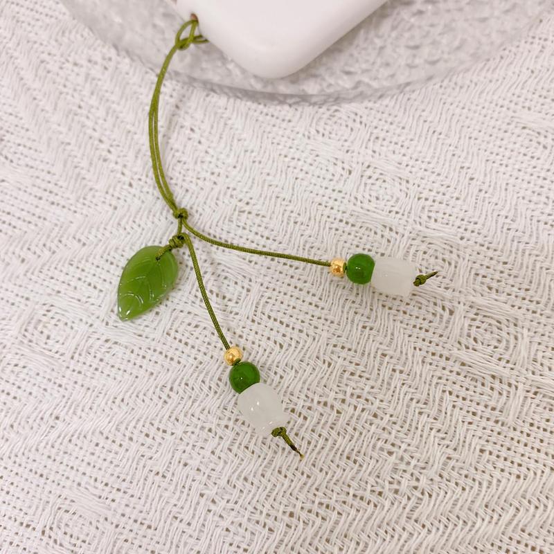 Cute Green Leaf Design Phone Chain, Anti-lost Phone Lanyard, Fashion Phone Strap for Women & Girls, Phone Decoration Accessories