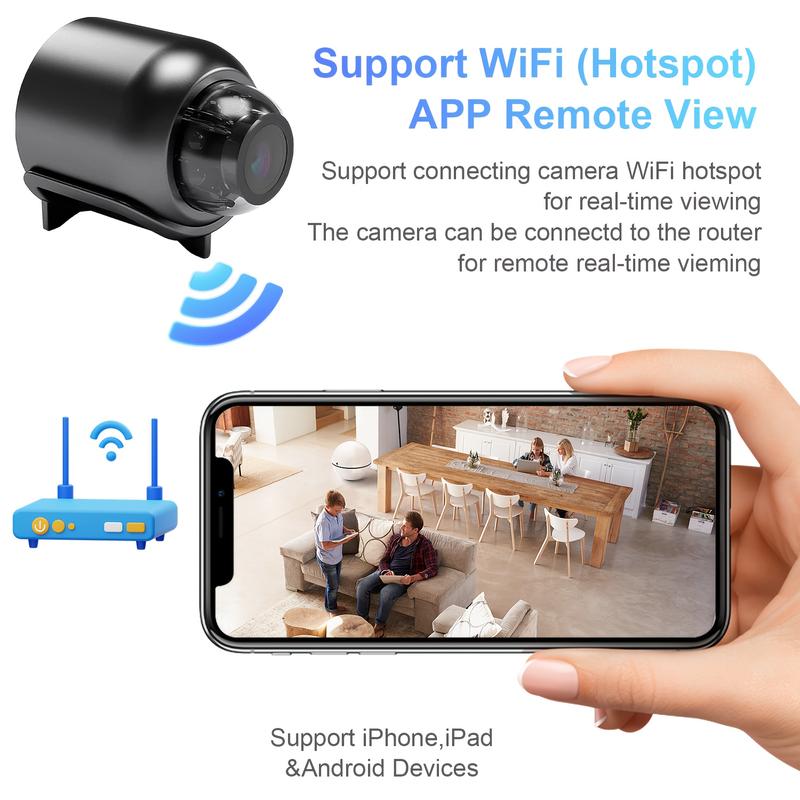 720P HD Mini Invisible Camera, with Real-Time Video WiFi Transmission, Self-Adhesive Installation, Non-Waterproof, USB Charging, Compatible with 2.4 3G 4G 5G Network, Portable Nanny Camera, Suitable for Home Safety, pet Monitoring, Remote Access through