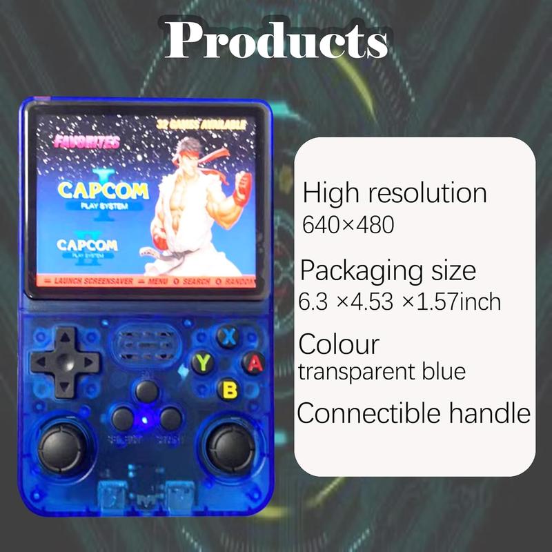 Game Console Mini Retro R36s Portable Handheld | Supports 15,000+ Games | OS Terbaru | Sistem Linux Open Source dengan Layar IPS 3,5 Inci | Perangkat Gaming dan Hiburan Portabel | Termasuk 64GB TF Card (64GB)