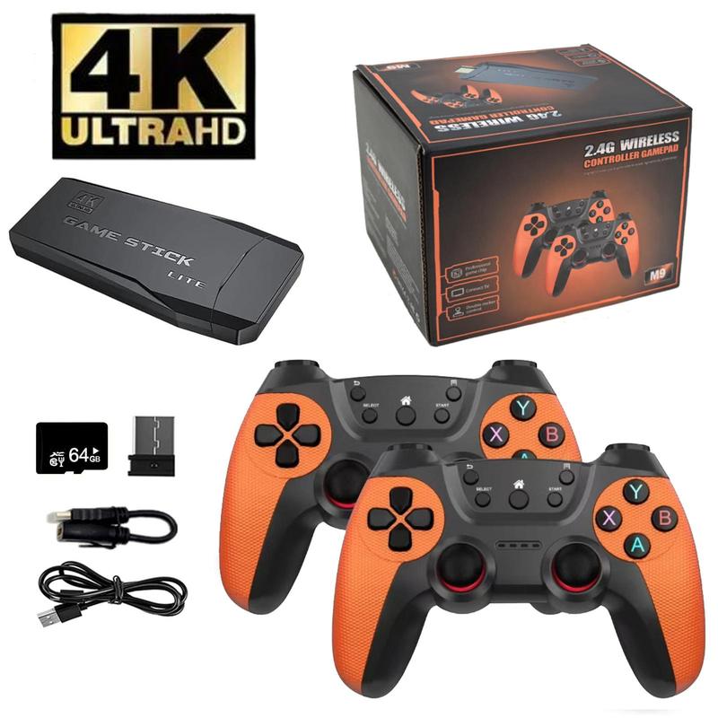 Upgraded Wireless Retro Gaming Console, Retro Game Stick 4K with 20,000+ Games and 9 Emulators Built-in, Plug and Play Video Games for TV, 2.4G Wireless Controllers