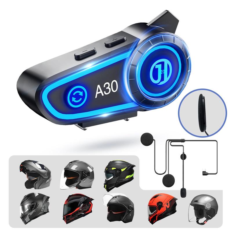 Motorcycle Bluetooth Headset, RGB Light Motorbike Helmet Speaker Long-Lasting Battery Wireless Headphone Waterproof Noise Cancellation, Motorcycle-Helmet-Wireless-Headset-Speaker Audio Charging bose ultra open earbuds Port Electronic Chargeable