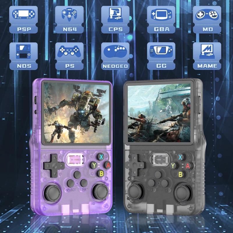 Game Console Mini Retro R36s Portable Handheld | Supports 15,000+ Games | OS Terbaru | Sistem Linux Open Source dengan Layar IPS 3,5 Inci | Perangkat Gaming dan Hiburan Portabel | Termasuk 64GB TF Card (64GB)