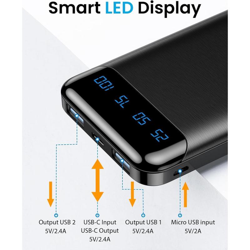 Portable Charger Power Bank 10000mah Power Bank USB C in&Out, Cell Phone Portable Power Bank Fast Charging, Slim Portable Phone Charger Battery Pack for iPhone Samsung Galaxy Pixel Moto Tablet