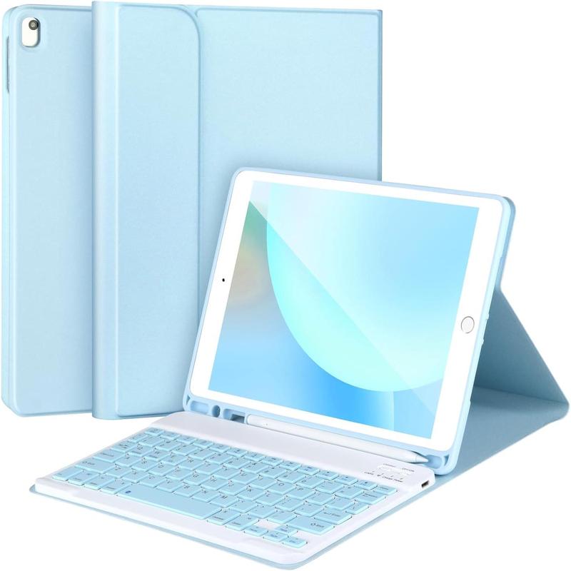 Keyboard Case for iPad 9 8 7th Gen 10.2'',Case with Keyboard ipad 10.2 inch,Keyboard for iPad 9th Gen,Detachable  Keyboard for iPad 10.2,iPad Keyboard Case 9th Gen with Pencil Holder,Blue