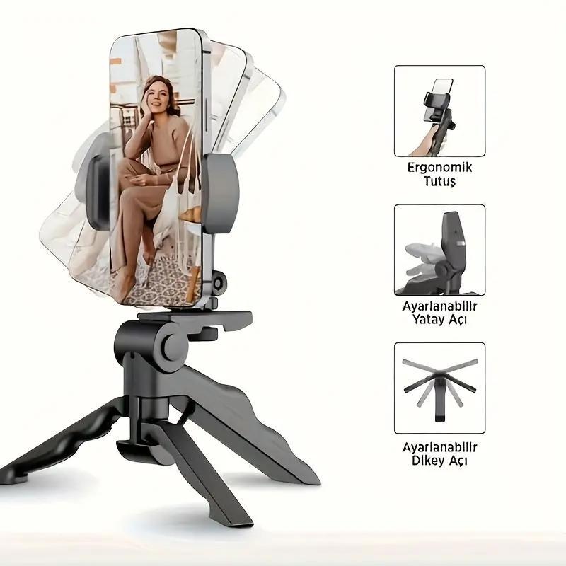 Selfie Stick Phone Tripod, 360 Degree Rotatable Smartphone Tripod Stand, Expandable Phone Holder for Home Office, Selfie Accessories