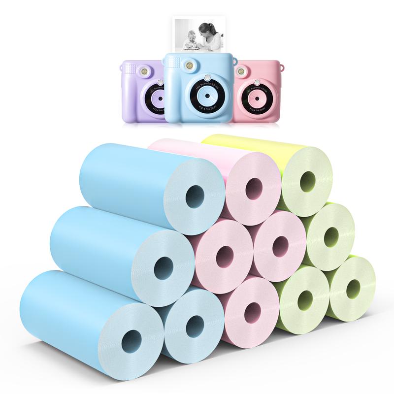 12 Rolls Instant Print Paper for Instant Camera Print-Thermal Print Refill Paper Rolls Photo Print HD Printing for Most Instant Camera,Accessories