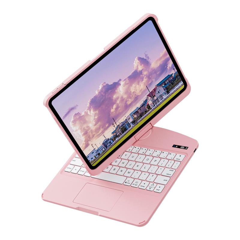 360 Swivel Magic Keyboard Case, 1 Count Wireless Keyboard with Smart Touchpad & Case, Smart Backlit & Pen Slot, for iPad Pro 11 12.9inch Air4 Air5 10.9inch iPad Pro, Keyboard for iPad, Office Accessories, Tablet Keyboard, Tech Gadgets, Digital Products