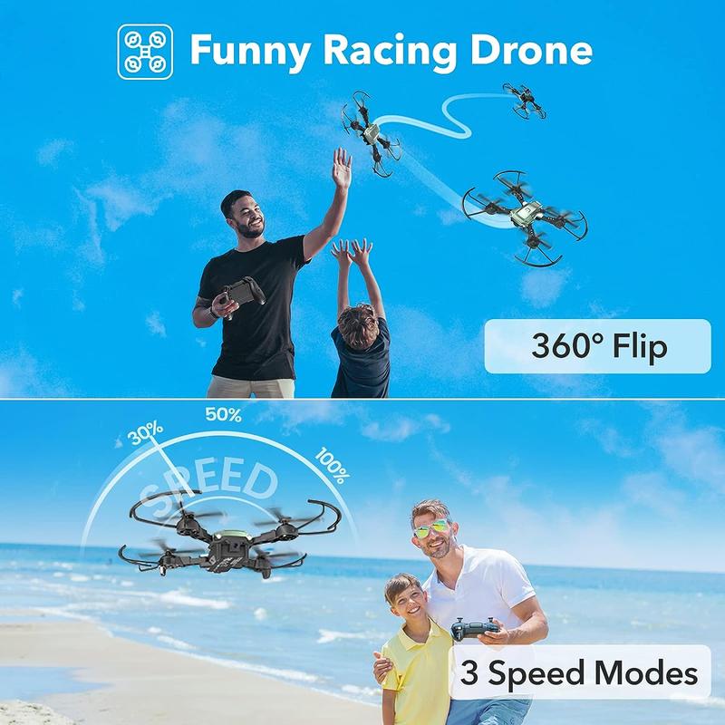 ATTOP Mini Drone with Camera, 1080P FPV Camera Drone with 3 Batteries, APP-Controlled Foldable Drone w Altitude Hold, Headless Mode, 3 Speed Modes, One Key Return, Toy Gift for adults Beginners