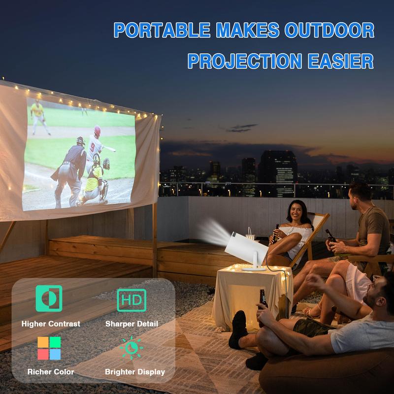 Portable Projector, 4K 3D Game Projector, Android 11 WiFi 6 BT5.0 Home Theater Projector, Wireless Mini Projector with Game Function for Home Use christmas 2024 ornaments