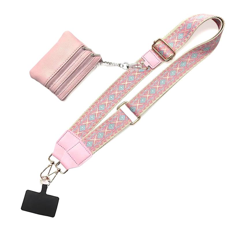 Fashion Mobile Phone Carrier with Adjustable Zipper Pocket, Fashion Accessories of The Wallet, The Strap with Diamond Pattern Decoration