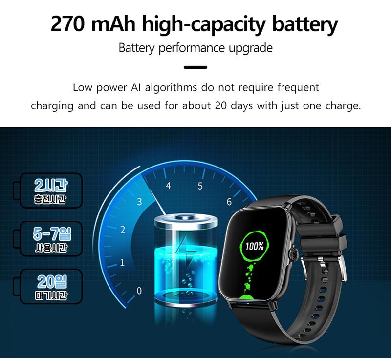  Wapik X3 smartwatch with high-definition calling function and large high-definition screen for daily health management heart rate and temperature change detection call notification exercise mode sleep detection SMS notification IP68 waterproofing