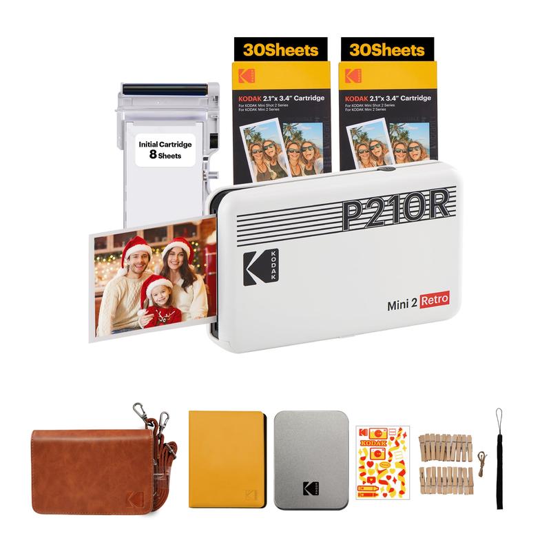 KODAK Mini 2 Retro 4PASS Portable Photo Printer (2.1x3.4 inches) + 68 Sheets Gift Bundle