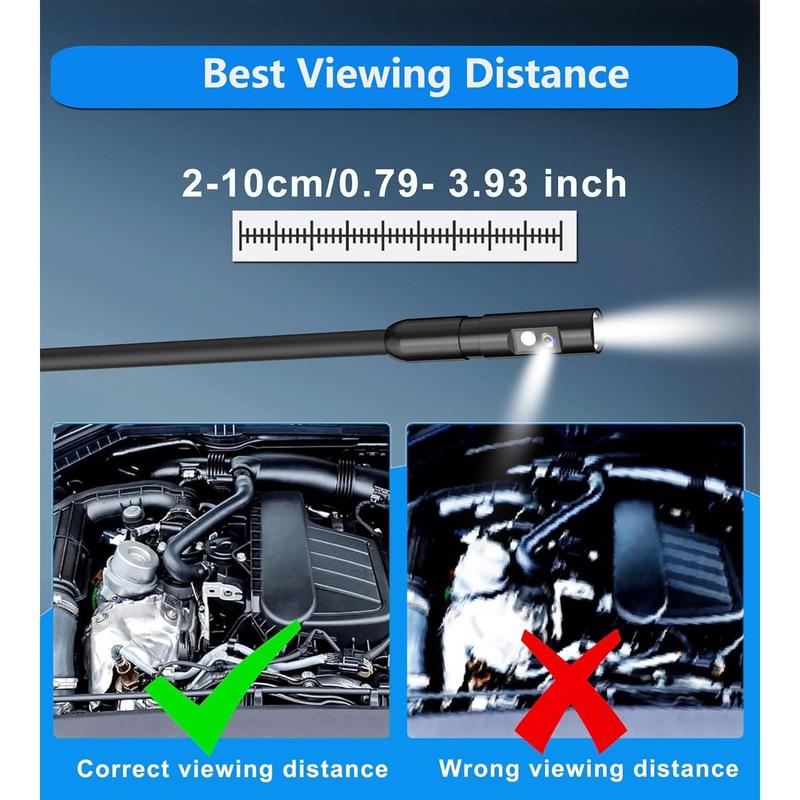 Dual Lens Indusrial Endoscope, 1080P Digial Borescope Inspecion Camera, 8.0mm IP67 Waerproof, wih 4.3