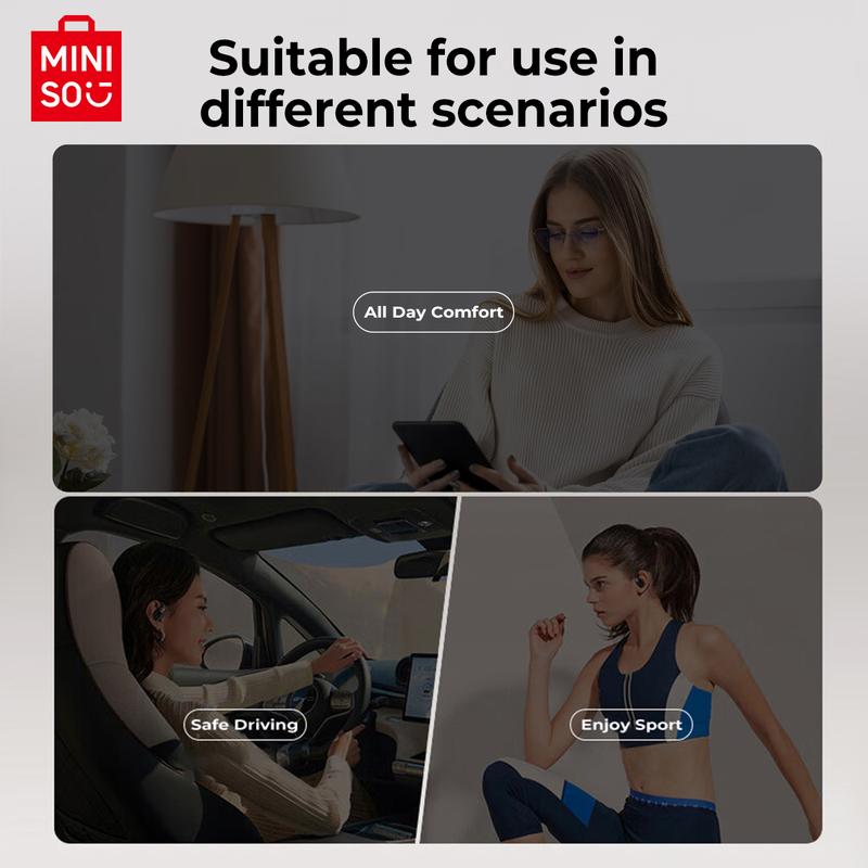 MINISO AI Translation Earbuds M98 Camouflage OWS Wireless Earbuds Open-Ear True Bluetooth 5.4 Earphones, 35Hours Play time, Touchscreen Headphones Immersive Premium Sound Long Distance Connection Headset,Light-Weight Headphones Built-in Mics