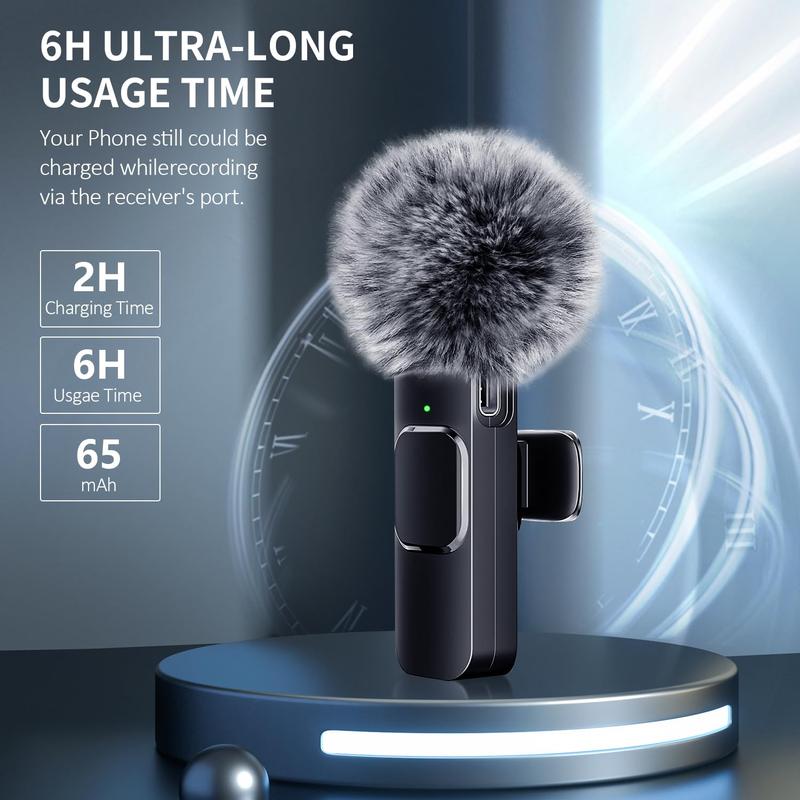 2024 Professional Wireless Lavalier Microphone for iPhone, iPad, Android - 2Pcs Cordless Omnidirectional Condenser Recording Mic with USB-C for Interview, Video, Podcast, TikTok, christmas gift ideas Black Friday Deals tiktok shop store