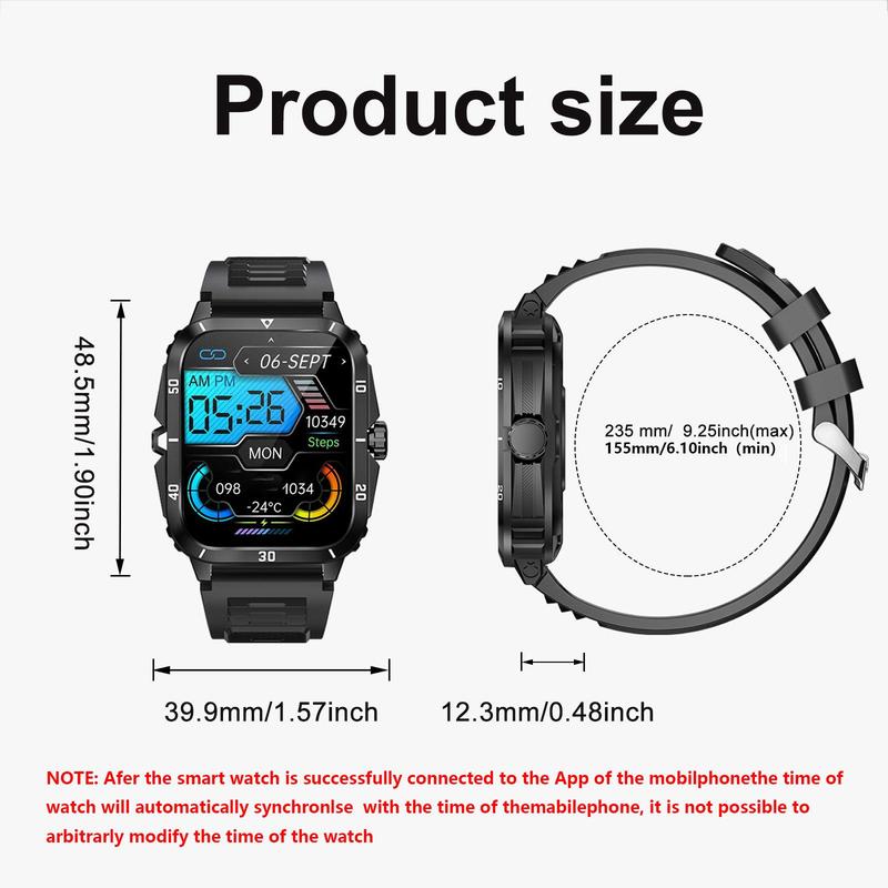 Multifunctional 1.96 Inch Smart Watch, Fashionable Digital Watch with Calling Function, Waterproof Sports Watch for Women & Men