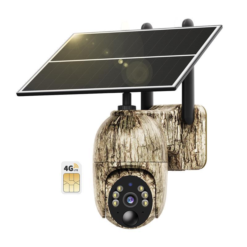 4G LTE Cellular Trail Camera 3rd Generation with Solar Panel, Built-in SIM Card, UNLIMITED Data Plan, NOT SUPPORT WIFI, Live Video Game Camera with 360° Pan Tilt, Motion Activated, 2K Color Night Vision