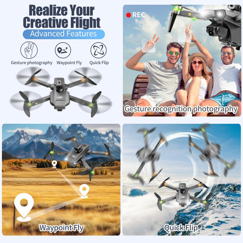 Drones with 4k camera for Adults Kids RC Quadcopter 5GHz WiFi Transmission  90° Electric Adjustable Lens 50x Zoom