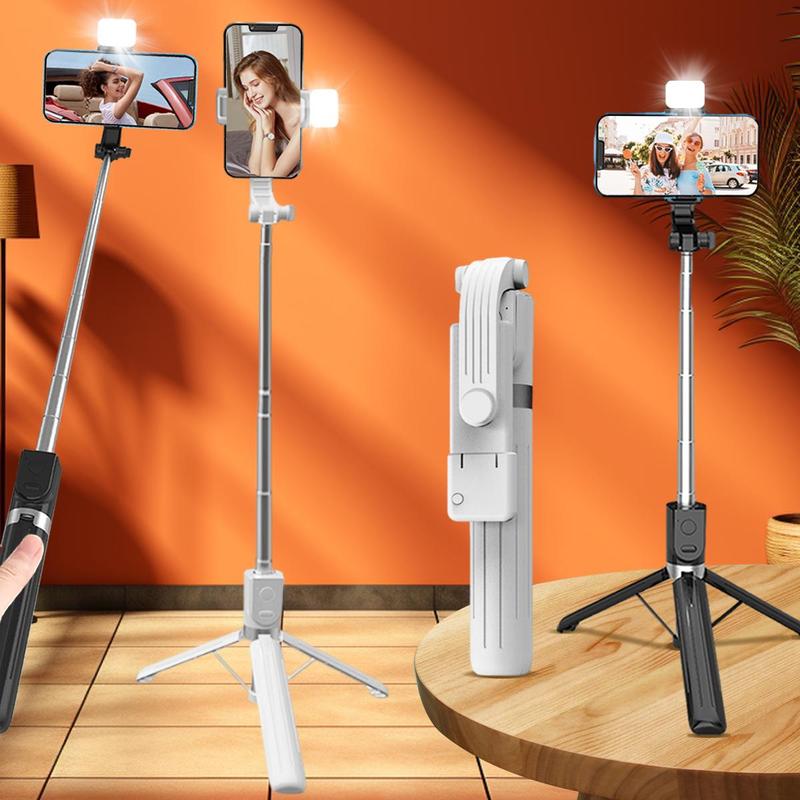 Selfie Stick with Fill Light, Handheld Selfie Stick, Multifunctional Phone Tripod, Phone Accessories for Live Streaming, Vlogging, Travel, Outdoor