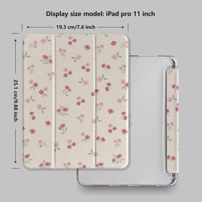 Floral Pattern Tablet Case with Pen Slot, Shockproof Tablet Protective Cover, Tablet Accessories Compatible with iPad mini 4th 5th 6th Air1 2 4 5th