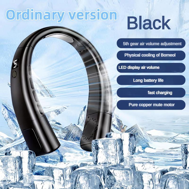 USB Rechargeable Neck Fan, Wireless Neck Cooling Fan, Portable Neck Fan for Travel Vacation, School Home, Sports Fitness, Students and Workers