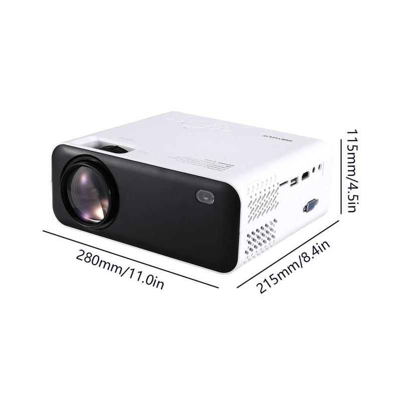 Home Projector 640P LED Light Source Manual Focus Portable Practical Multifunction Home Projector，Home Cinema，Outdoor Audio